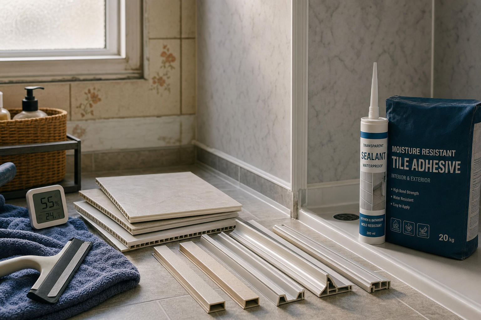 Montage PVC wandtegels douche