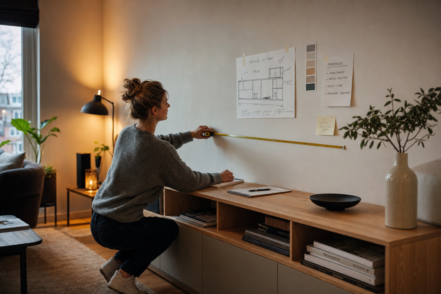 Dressoir kast op maat in moderne woonkamer