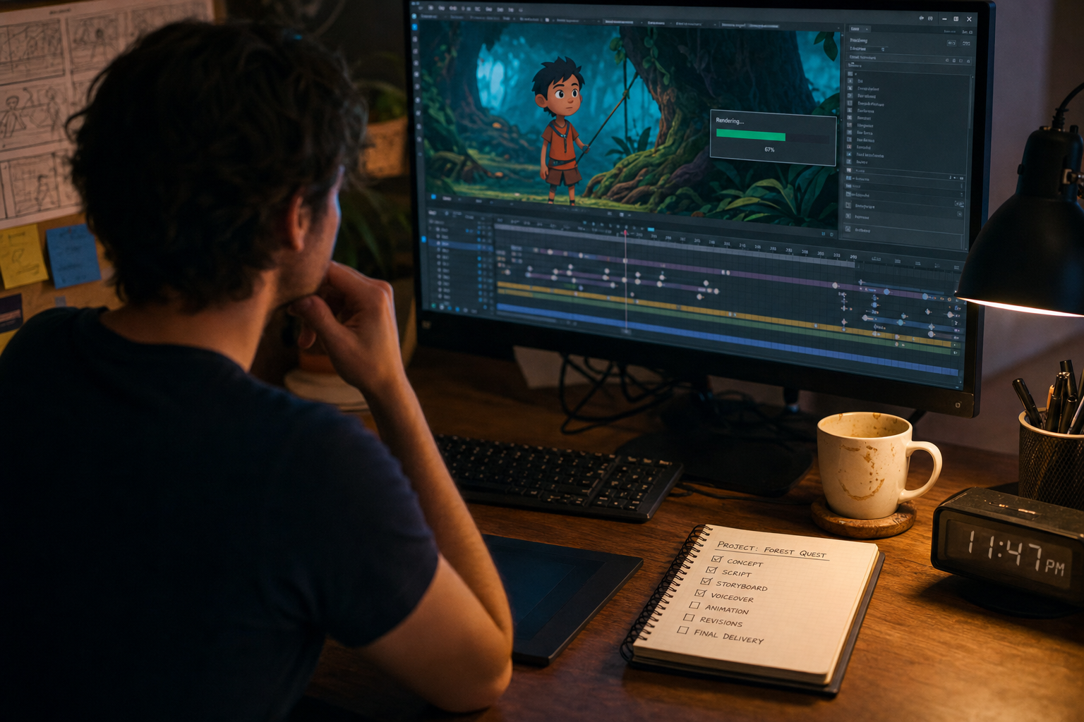 Stappen animatieproductie workflow
